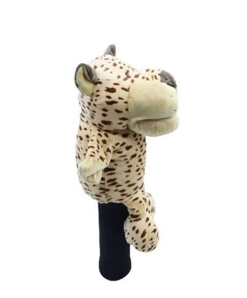 Spotted Leopard Plush Golf Headcover Side Facing