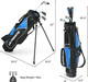 Tangkula Ultimate 4 Club Kids Golf Set for Ages 8-10 (50-57 inches) Blue