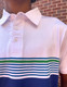 Tripp Youth Golf Polo Blue & White Block