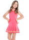 Lucky in Love It's A Win Girls Golf Dress - Neon Pink Front