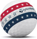 TaylorMade 2025 Tour Response Red White Blue Stripe - One ball detail
