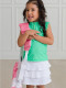 Ruffled Butts Little Girls Tiered Active Skort White Front