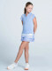 Lucky In Love On Par Girls Golf Polo - Blue / Lavender Full Body