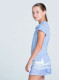 Lucky In Love On Par Girls Golf Polo - Blue / Lavender Side View