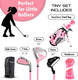 Shorties Tiny 3 Club Toddler Golf Set for Ages 2-3 (kids 34-38") - Pink