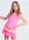 Lucky in Love Double Pleated Skort in Hot Pink / Orange with matching top