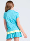 Lucy in Love Pleated Collar Girls Polo Parrot Blue Back
