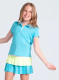 Lucky in Love Double Pleated Girls Skort - Parrot Blue / Yellow Matching Outfit