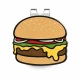 Cheeseburger Enamel Golf Ball Marker on the magnetic hat clip