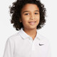 Nike Victory Boys Golf Polo White - Collor and Placket Detail