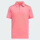 adidas Climacool Striped Boys Golf Polo - Pure Turbo