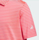adidas Climacool Striped Boys Golf Polo - Pure Turbo
