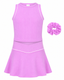 90 Degree by Reflex Little Girls Ribbed Tank and Skort Outfit - Orchid Front