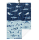 Swirling Sharks Microfiber Golf Towel with Carabiner Expanded