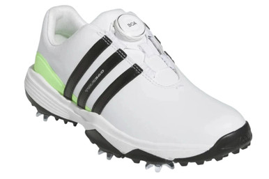 Adidas Tour360 Boa 24 Spiked Kids Golf Shoes White Green
