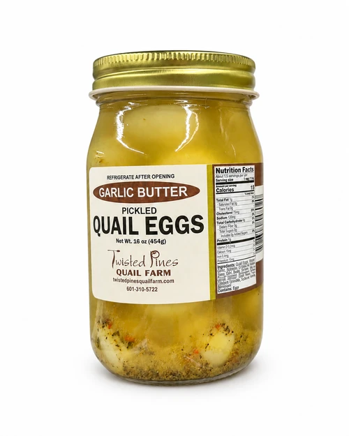 Garlic Butter Pickled Quail Eggs