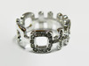 Double Happiness Ring -  725 Silver and Zirconia Crystals