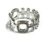 Double Happiness Ring -  725 Silver and Zirconia Crystals