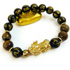 Wealth Bracelet- 18K Gold- Obsidian 
