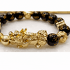 Obsidian Pixiu Bracelet — Gambling Luck & Windfall Wealth | 18K Gold