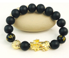 Wealth Pixiu Onyx + Money Ball- 18K Gold