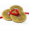 3 Chinese Coins Tied with Red Ribbon - Set of 30 + 30 Red Envelopes