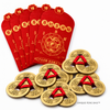  Chinese 3 Coins with Red Envelopes — Set of 5