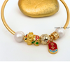 Pixiu Bracelet Bangle - Sand Gold with 18K Gold Plated Money Balls