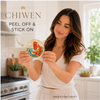 Woman placing Chiwen Fire Remedy Sticker in a Northwest kitchen
