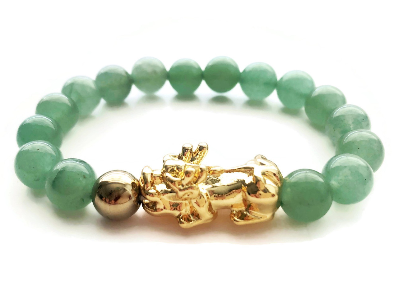  WYHFA 2 Pcs 8mm Fengshui Porsperity Jade Bracelet