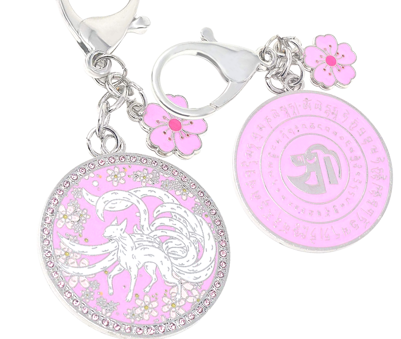 Feng Shui Import 9 Tailed White Fox Love Mirror Key Chain