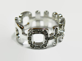 Double Happiness Ring -  725 Silver and Zirconia Crystals
