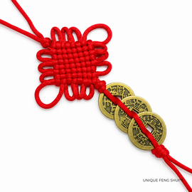 Feng Shui 3 Coins with Infinity Knot to activate Money Luck