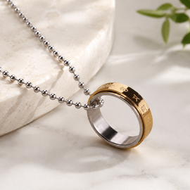 Mantra Titanium Ring & Necklace – Protection & Positive Energy