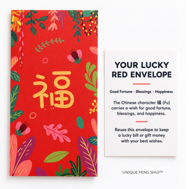 Fu Red Envelopes for Good Fortune & Happiness — Set of 6