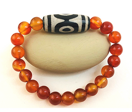 Dzi 3 Eyed Bracelet- to achieve Good Health, Success and Wealth.