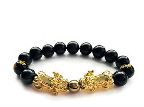 buddha power black obsidian bracelet