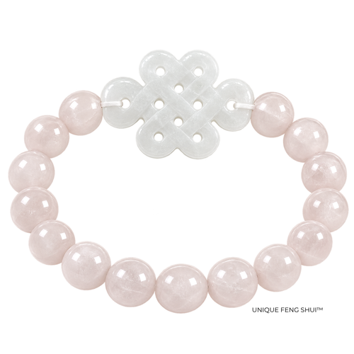 White Jade INFINITY KNOT Bracelet Mystical & Healing Properties