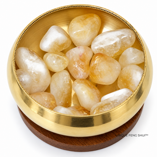 bowl of citrine crystals