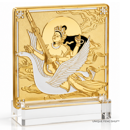 Mini Saraswati Plaque: For Wisdom, Creativity & Academic Success