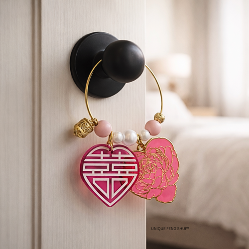 Double Happiness and Peony Door Hanger