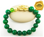 Green Jade Pixiu Bracelet-18K Gold + Real Jade
