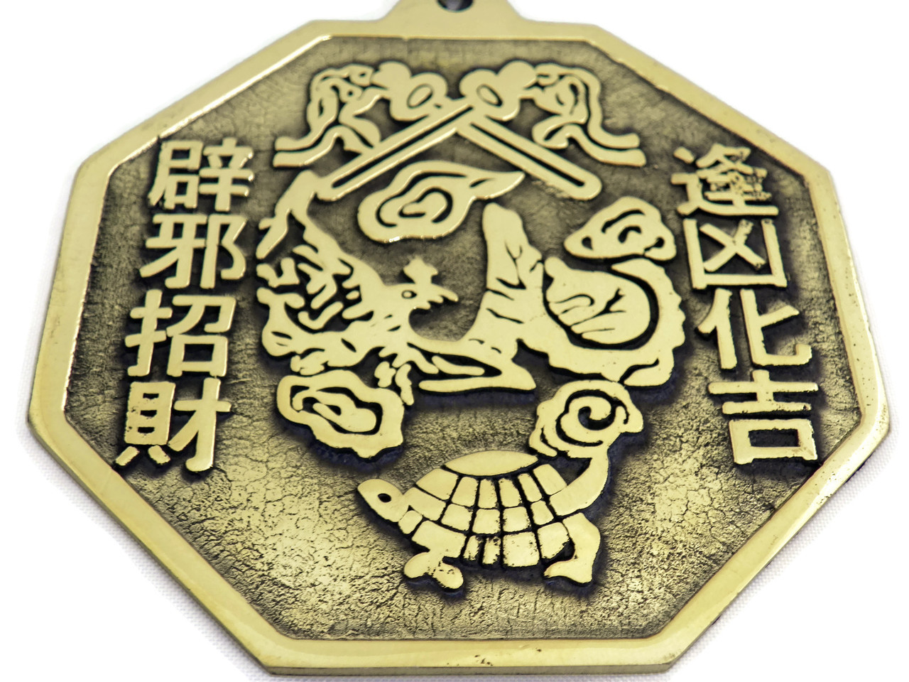 Specchio Bagua In Ottone Concavo, Con Bagua Inciso, Ciondolo Porta Fortuna Feng Shui Con Sacchetto Regalo - 5