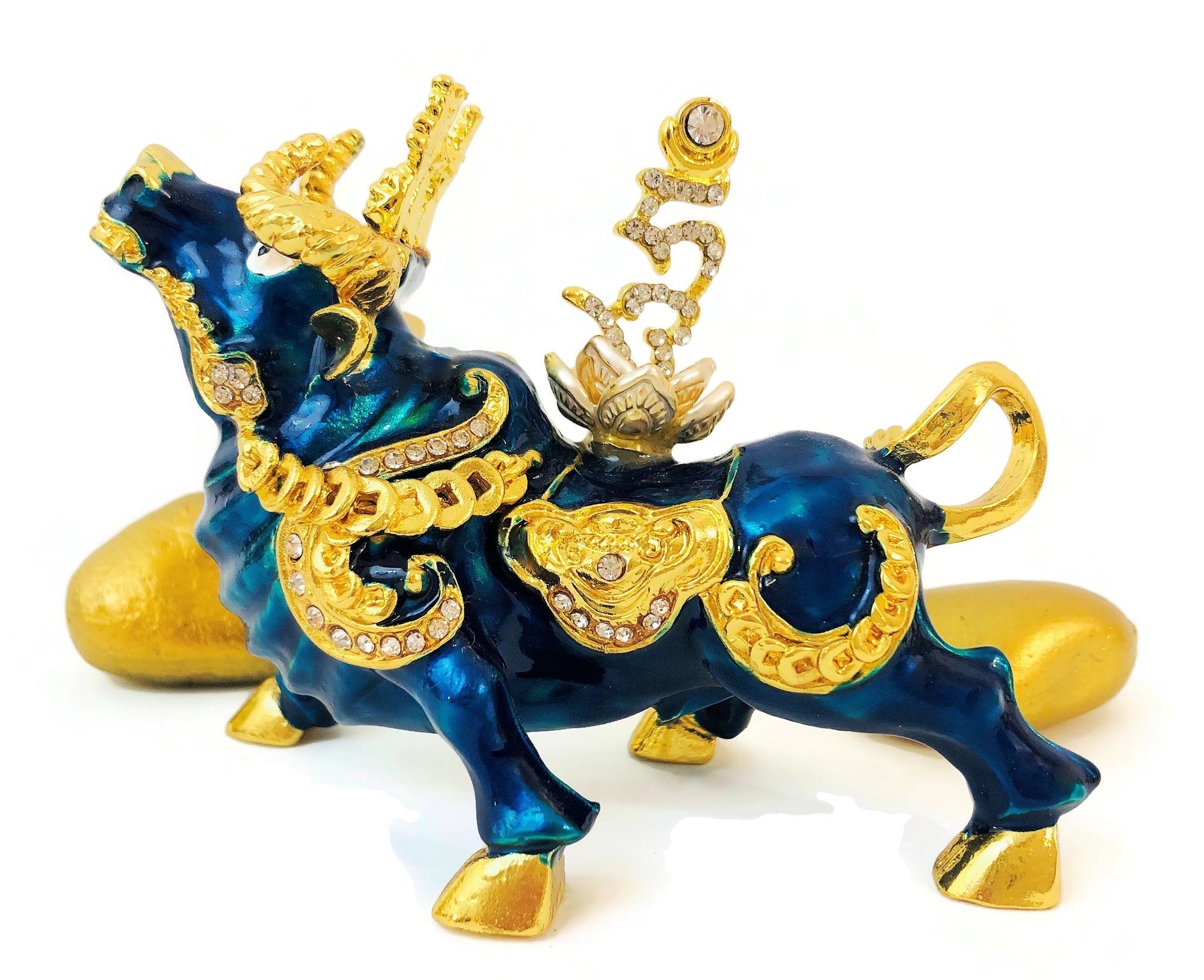 Portachiavi Feng Shui Wealth Bull, Toro Portafortuna Per Ricchezza E Prosperità, Dimensioni 9.5x3.5 Cm, Lega Metallica, Regalo - 5