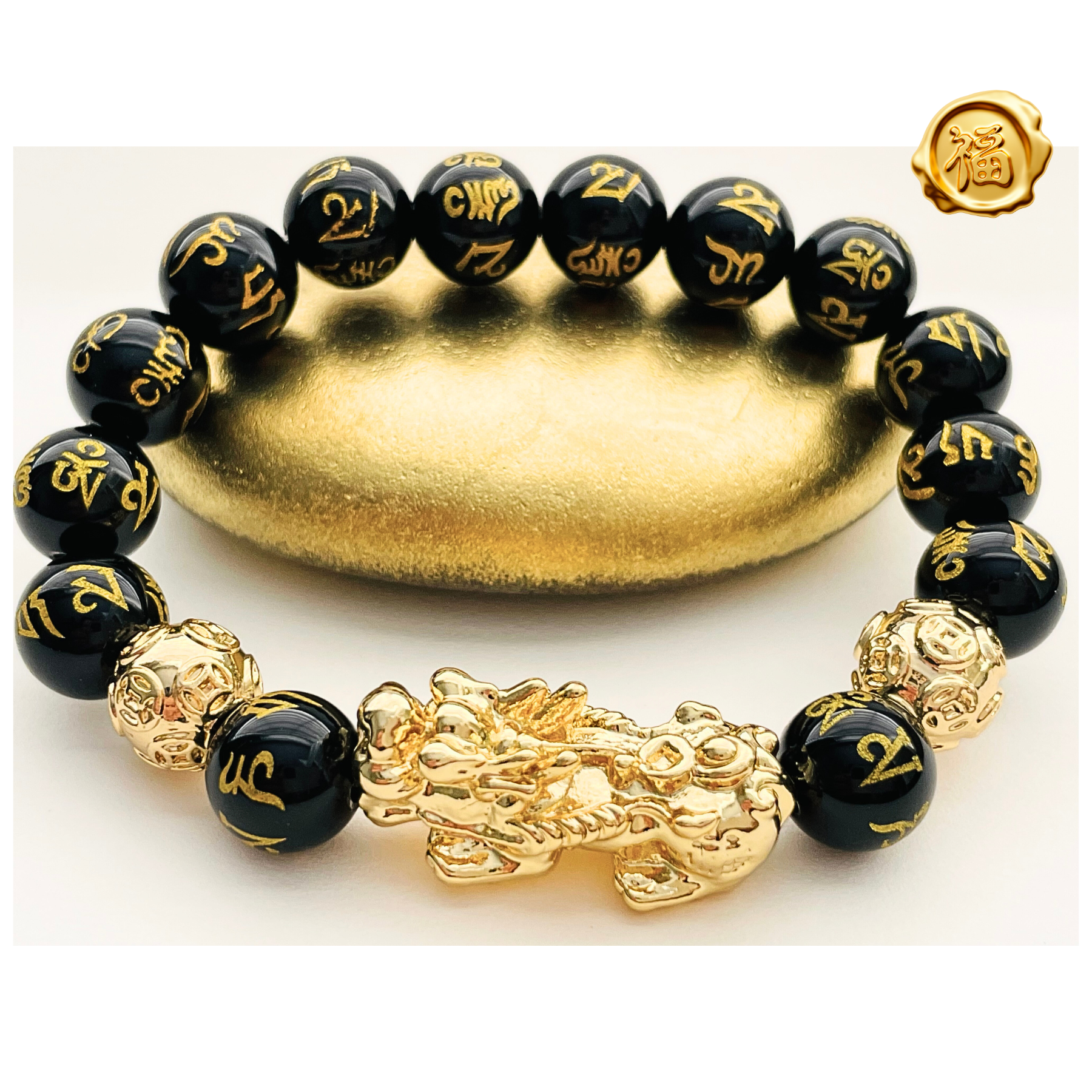 Feng Shui Pixiu Black Obsidian Bracelet/necklace | SHEIN