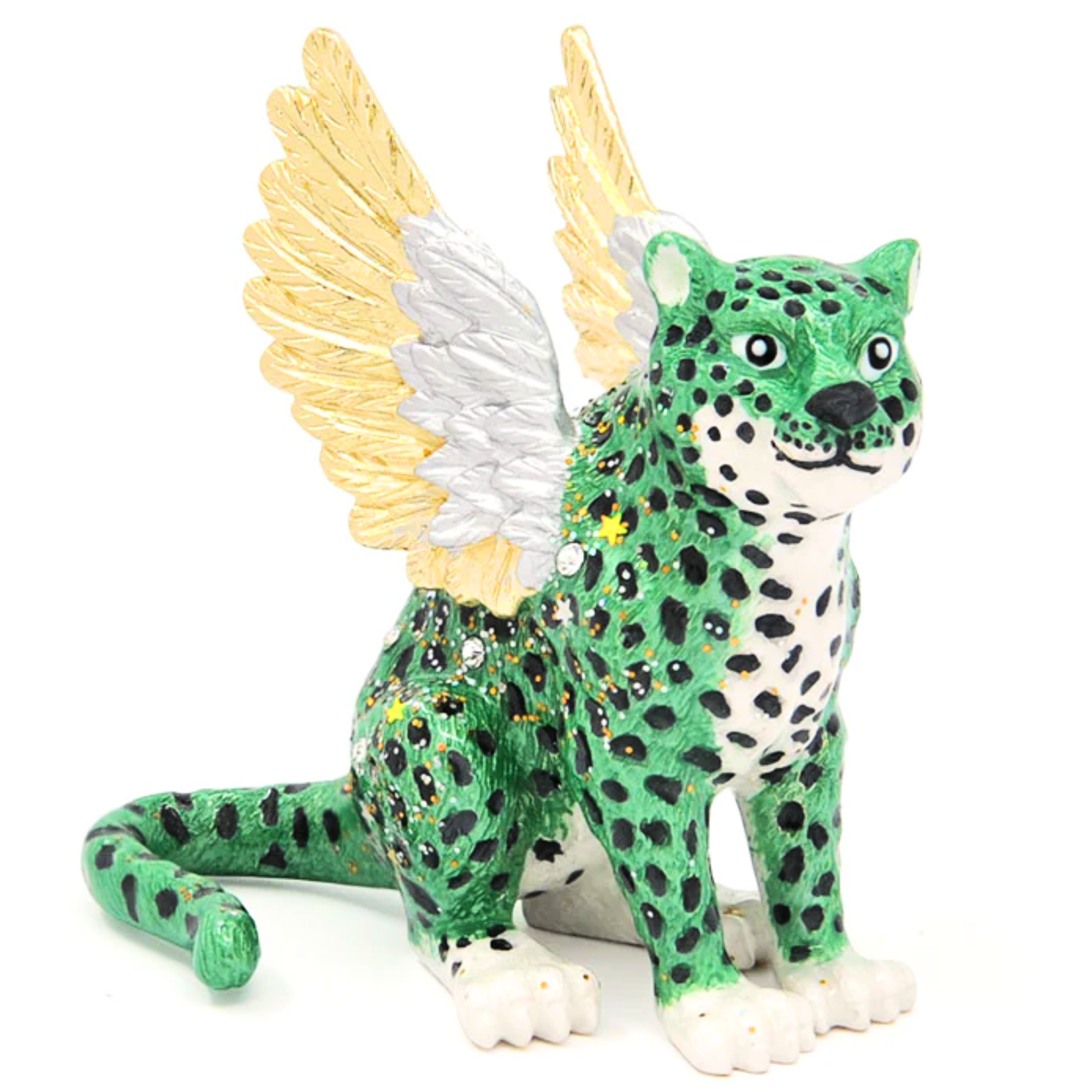 『 Green Leopard fam 』by Zuberi 60*60cm Green Leopard fam 』by Zuberi 60*60cm（Animal circle sunset
