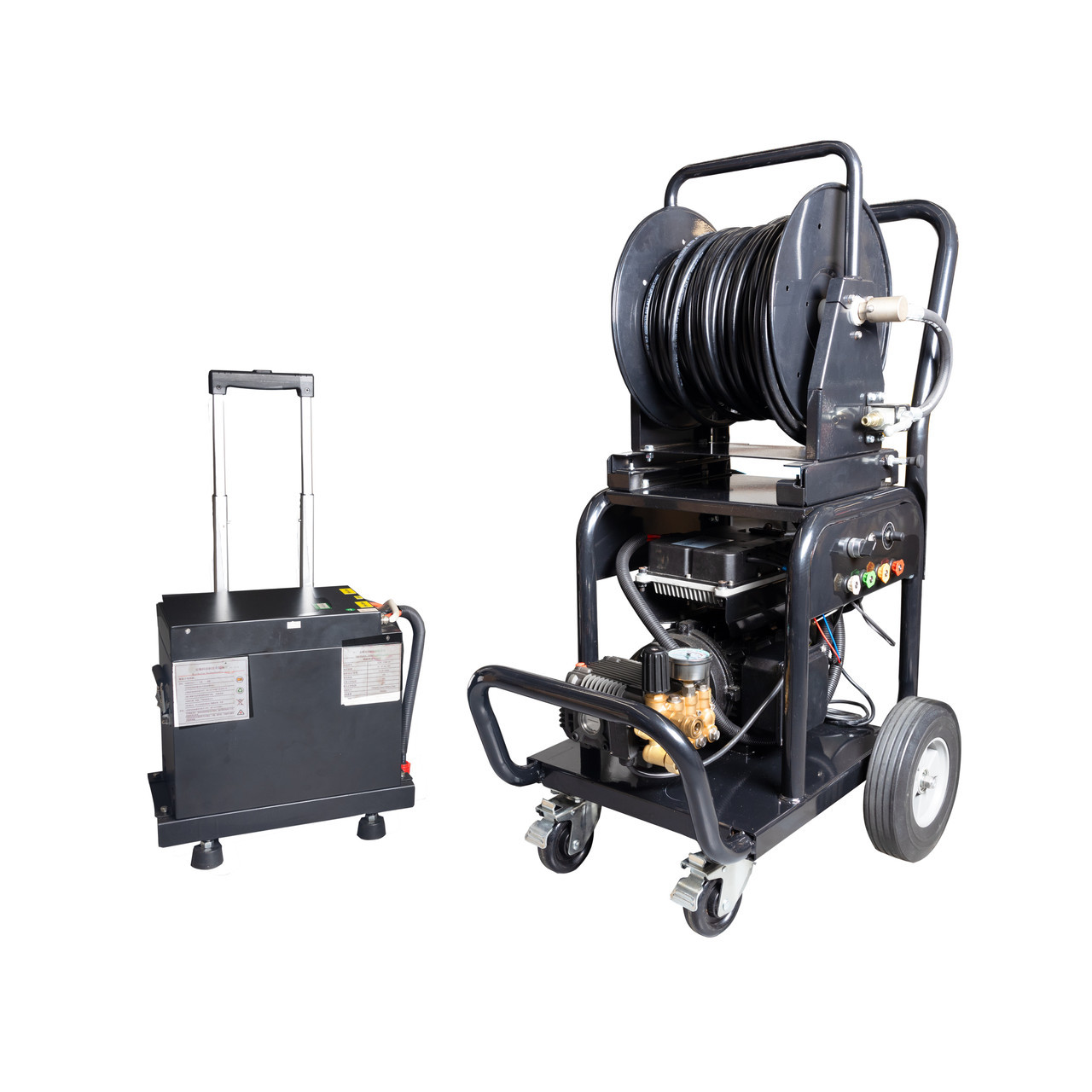 Canpump Battery-Powered Pressure Washer w/ Hose Reel: 6 hp Motor, 72 V DC  Battery Pack