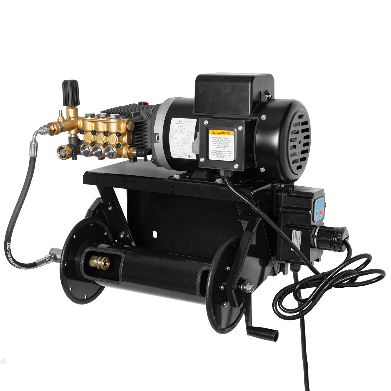 Canpump Pressure Washer: Wall-Mount w/ Hose Reel, 5 hp, 240 V, Total ...