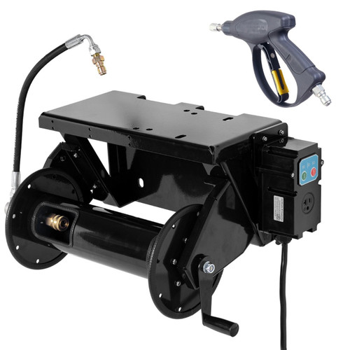 Pressure Washer Wall-Mount Frame w/ Built-in Hose Reel, TSS Module and Spray Gun