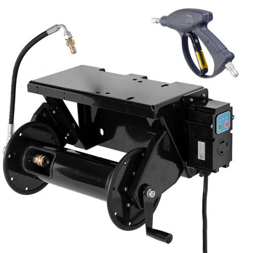 Pressure Washer Wall-Mount Frame w/ Built-in Hose Reel, TSS Module and Spray Gun